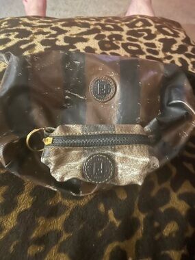 Use for parts Fendi Brown and Dark Brow pouch & small pouch to